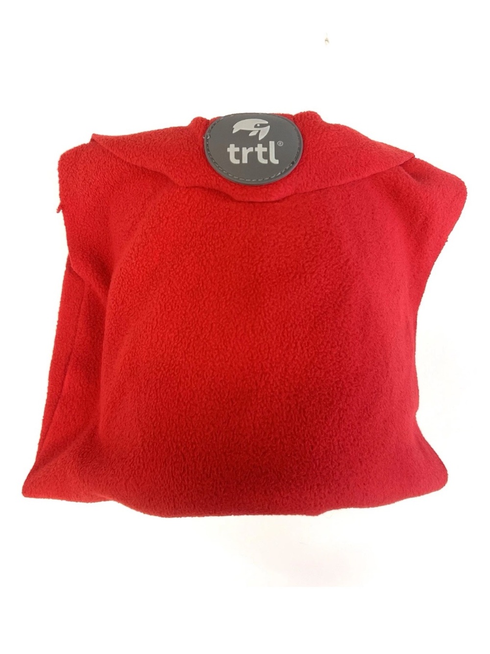 Trtl Travel Pillow Coral Red Soft Fleece Lightweight Neck Support Airplane